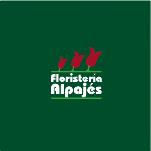 Diseño de logotipo "Floristería Alpajés". Diseñador gráfico freelance en Aranjuez, Madrid.