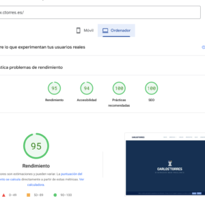 visualización de velocidad y como mejorar la velocidad de una página web